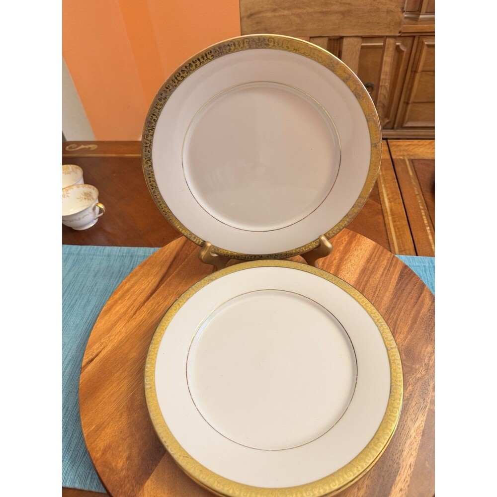 Set of 3 Royal Gallery Gold Buffet Pattern 10 3/4"  Dinner Plates
